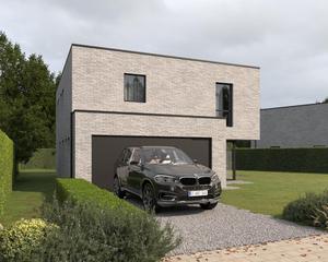 Voorgevel van nieuwbouw woning te Brugge (Sint-Andries) realisatie van Transparant Projects