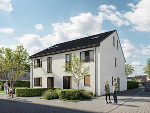 Voorgevel van nieuwbouw woningen te Brugge (Sint-Michiels) realisatie van Transparant Projects