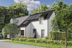 Voorgevel van nieuwbouw woningen te Brugge (Sint-Kruis) realisatie van Transparant Projects